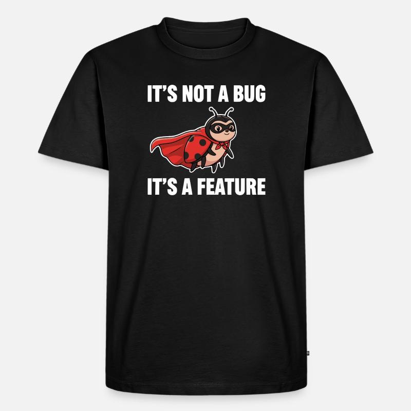 Kein Bug, nur Feature – Superheld Marienkäfer  - Männer Premium Bio T-Shirt - Schwarz