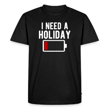 J’ai besoin d’un déchargement de batterie pour les fêtes Diveretente - T-shirt Premium bio Homme - noir - Devant - Nico (187cm)