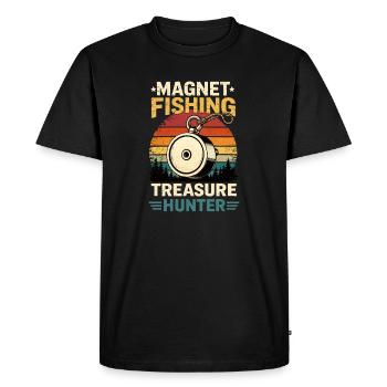 Chasseur de trésors de pêche magnétique vintage - T-shirt Premium bio Homme - noir - Devant - Nico (187cm)
