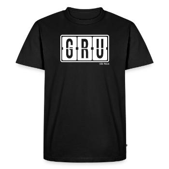 São Paulo GRU, City Souvenir Hoodie, Bag, Mug - Men's Premium Organic T-Shirt - black - Front - Nico (187cm)