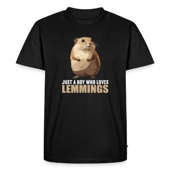 Lemmings Lemming - Men's Premium Organic T-Shirt - black - Front - Nico (187cm)