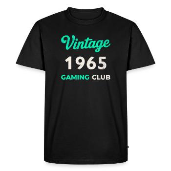 Vintage 1965 – Année de naissance rétro du Gaming Club - T-shirt Premium bio Homme - noir - Devant - Nico (187cm)