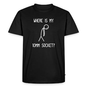 Où est mon mécanicien de voitures 10mm Car Lover, mec - T-shirt Premium bio Homme - noir - Devant - Nico (187cm)