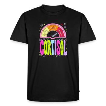 Tableau de bord du taux de cortisol - T-shirt Premium bio Homme - noir - Devant - Nico (187cm)