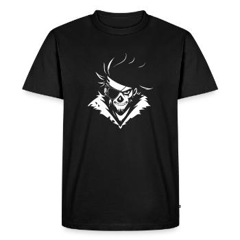 Crâne de pirate avec cache-œil – Urban Skull - T-shirt Premium bio Homme - noir - Devant - Nico (187cm)