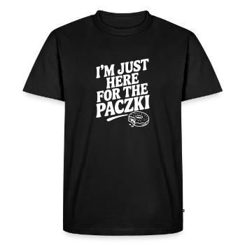Je suis juste là pour le Paczki - T-shirt Premium bio Homme - noir - Devant - Nico (187cm)
