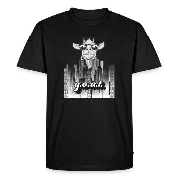 GOAT Street Style – Urban Design - Men's Premium Organic T-Shirt - black - Front - Nico (187cm)
