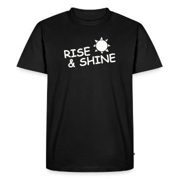 RISE & SHINE - Men's Premium Organic T-Shirt - black - Front - Nico (187cm)