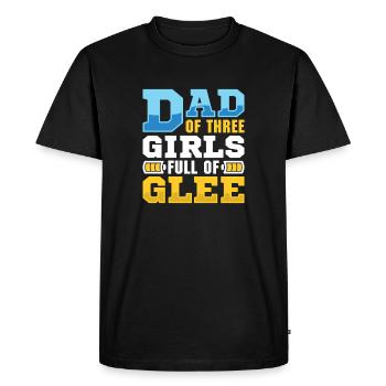 Père, père de trois filles et filles - T-shirt Premium bio Homme - noir - Devant - Nico (187cm)