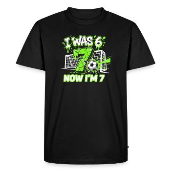67 Six Seven Football Anniversaire garçon 7 ans - T-shirt Premium bio Homme - noir - Devant - Nico (187cm)