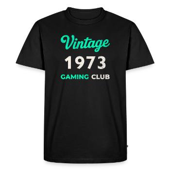 Vintage 1973 – Année de naissance rétro du Gaming Club - T-shirt Premium bio Homme - noir - Devant - Nico (187cm)