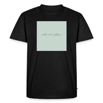 real is rare – minimalist quote poster - Men's Premium Organic T-Shirt - black - Front - Nico (187cm)
