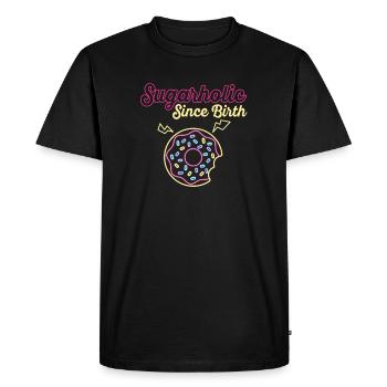 Donut au sucre néon depuis la naissance - T-shirt Premium bio Homme - noir - Devant - Nico (187cm)