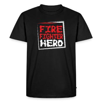 FIREFIGHTERHERO - Men's Premium Organic T-Shirt - black - Front - Nico (187cm)