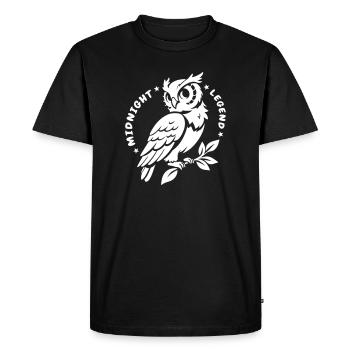 Midnight Legend Owl – Mystical & Cute - Men's Premium Organic T-Shirt - black - Front - Nico (187cm)