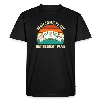 Le Mahjong, c’est mon plan de retraite. Drôle. - T-shirt Premium bio Homme - noir - Devant - Nico (187cm)