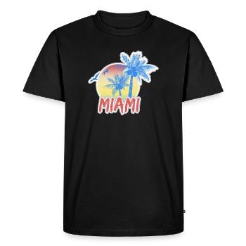 Miami Beach - T-shirt Premium bio Homme - noir - Devant - Nico (187cm)