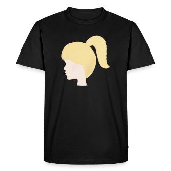 Blonde Ponytail Portrait Doll Toy Doll - Men's Premium Organic T-Shirt - black - Front - Nico (187cm)