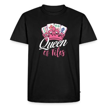 Reine des tuiles Amant du Mahjong Mah Jong - T-shirt Premium bio Homme - noir - Devant - Nico (187cm)