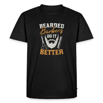 Bearded Barbers Do It Better Hair Stylist Design - Men's Premium Organic T-Shirt - black - Front - Nico (187cm)
