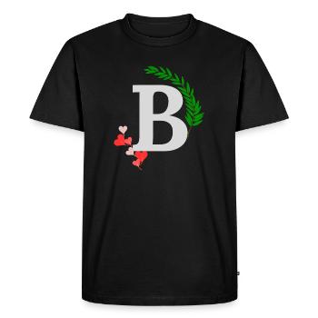 b - Men's Premium Organic T-Shirt - black - Front - Nico (187cm)