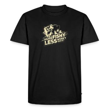 Angler Spruch - Men's Premium Organic T-Shirt - black - Front - Nico (187cm)