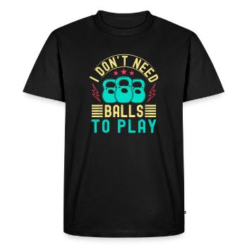 Les passionnés de fitness n’ont pas besoin de ballons pour jouer - T-shirt Premium bio Homme - noir - Devant - Nico (187cm)