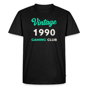 Vintage 1990 – Gaming Club Retro Birth Year - Men's Premium Organic T-Shirt - black - Front - Nico (187cm)