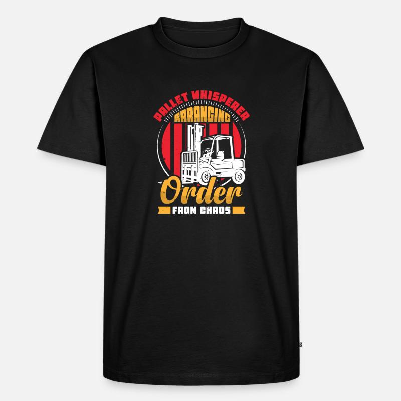 Staplerfahrer Englisch Spruch Stapler - Männer Premium Bio T-Shirt - Schwarz