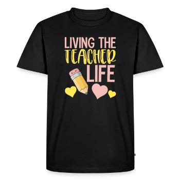 Teacher Life - Inspirational School Teacher - Men's Premium Organic T-Shirt - black - Front - Nico (187cm)