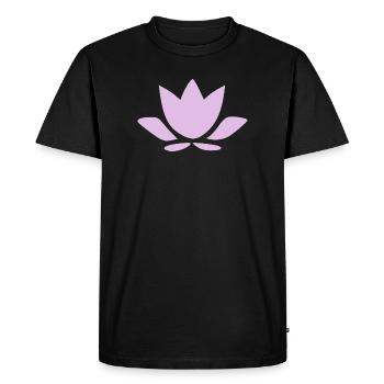 Fleur de lotus Fleur de lotus Fleur de lotus Fleur de violette Fleur de yoga - T-shirt Premium bio Homme - noir - Devant - Nico (187cm)