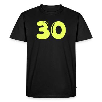 Neon 30 Birthday Design - Men's Premium Organic T-Shirt - black - Front - Nico (187cm)