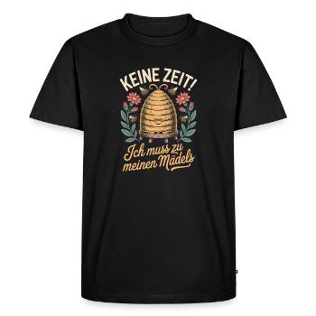 Bee No Time Girls Beekeeper Saying Honey Bees - Men's Premium Organic T-Shirt - black - Front - Nico (187cm)