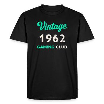 Vintage 1962 – Année de naissance rétro du Gaming Club - T-shirt Premium bio Homme - noir - Devant - Nico (187cm)