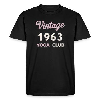 Vintage 1963 Yoga Club Retro Birth Year Vintage - Men's Premium Organic T-Shirt - black - Front - Nico (187cm)