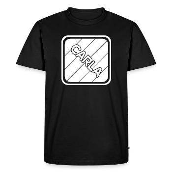 Prénom Carla - T-shirt Premium bio Homme - noir - Devant - Nico (187cm)