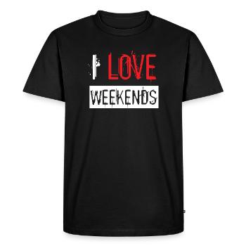 Love Red Paint Splatter Distressed Urban Design - Men's Premium Organic T-Shirt - black - Front - Nico (187cm)