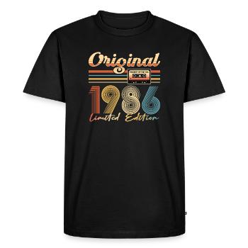 40e anniversaire, 40 ans, original 1986 - T-shirt Premium bio Homme - noir - Devant - Nico (187cm)