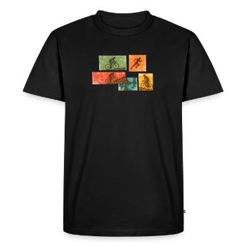 Bike Collage : Force et rythme - T-shirt Premium bio Homme - noir - Devant - Nico (187cm)