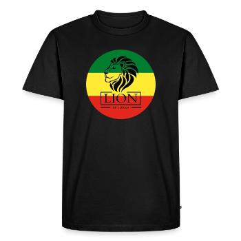 Lion of Judah Haile Selassie I Jah Rastafari Rasta - Men's Premium Organic T-Shirt - black - Front - Nico (187cm)