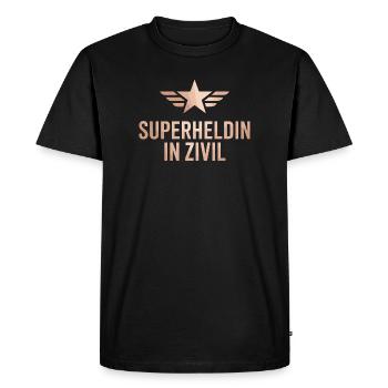 Super-héroïne en costume de super-héros civil - T-shirt Premium bio Homme - noir - Devant - Nico (187cm)