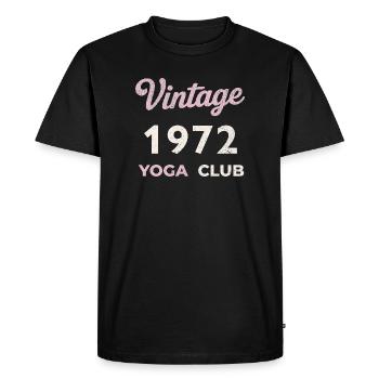 Vintage 1972 Yoga Club Retro Birth Year Vintage - Men's Premium Organic T-Shirt - black - Front - Nico (187cm)