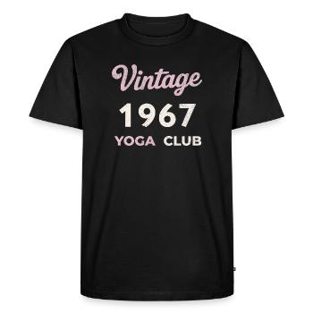 Vintage 1967 Yoga Club Retro Birth Year Vintage - Men's Premium Organic T-Shirt - black - Front - Nico (187cm)