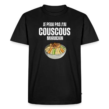 Je peux pas j'ai Couscous Marocain - T-shirt Premium bio Homme - noir - Devant - Nico (187cm)