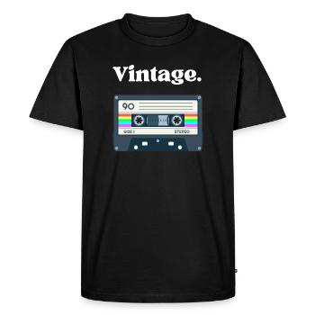 Retro vintage cassette – nostalgia design - Men's Premium Organic T-Shirt - black - Front - Nico (187cm)