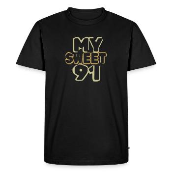 Birthday 91 - Men's Premium Organic T-Shirt - black - Front - Nico (187cm)