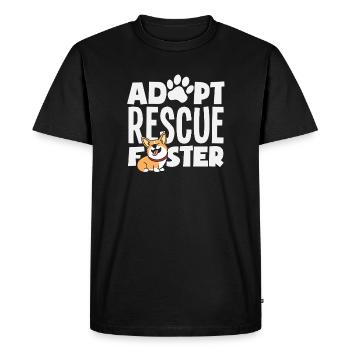 Adoptez des chiens bénévoles de refuge pour animaux en famille d’accueil - T-shirt Premium bio Homme - noir - Devant - Nico (187cm)