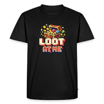 Loot to me | Pixel RPG Treasure Humor - Men's Premium Organic T-Shirt - black - Front - Nico (187cm)