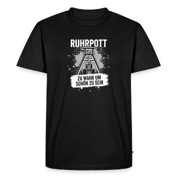 Exploitation minière de la maison de la mine de charbon de la tour à enroulement de Ruhrpott - T-shirt Premium bio Homme - noir - Devant - Nico (187cm)