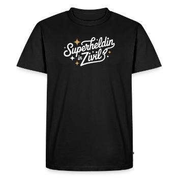 Super-héroïne en costume de super-héros civil - T-shirt Premium bio Homme - noir - Devant - Nico (187cm)